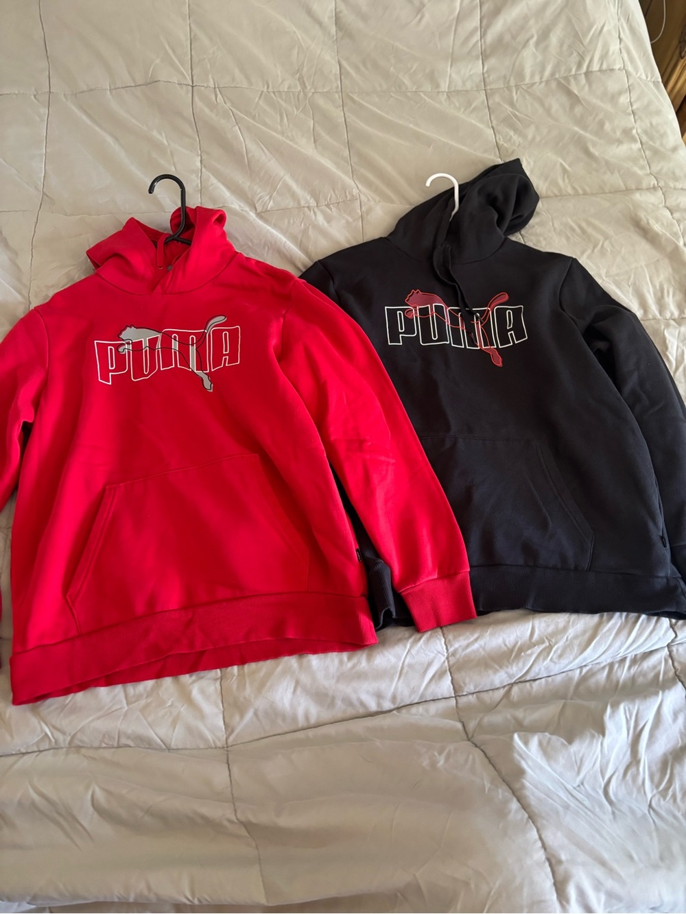 Puma Red and Black Logo Pullover Hoodies